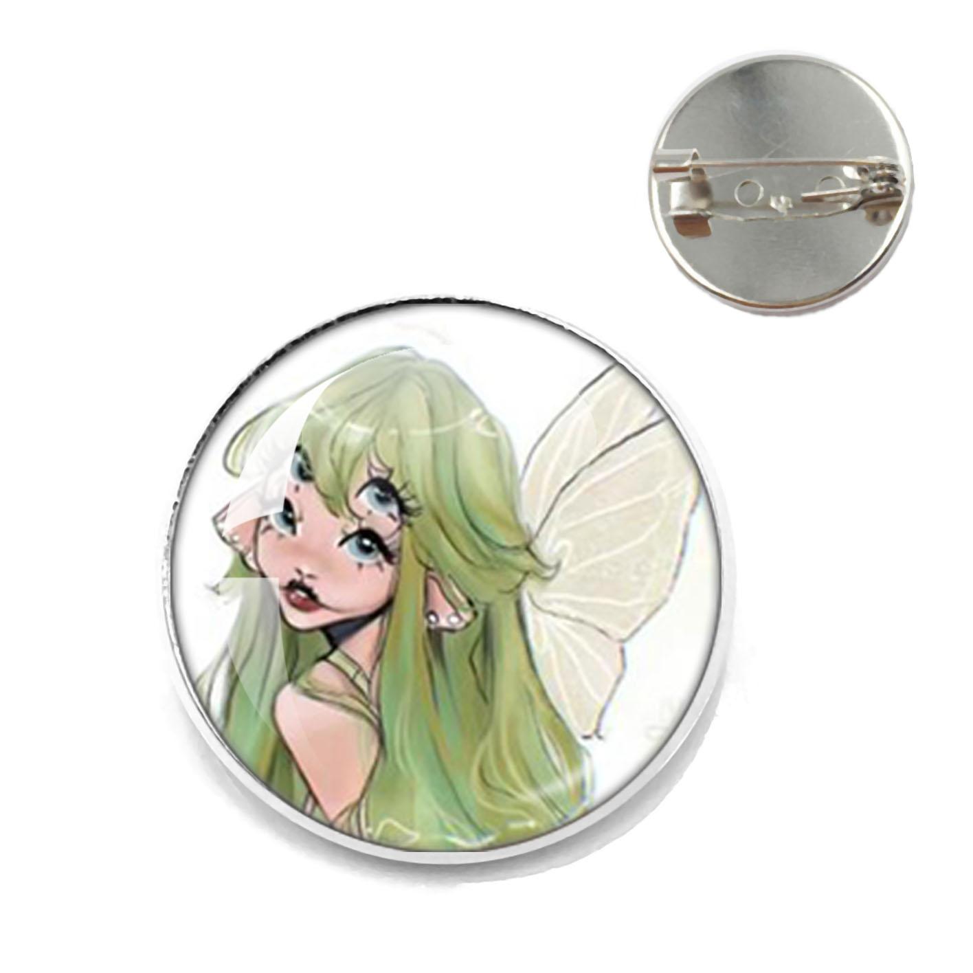 

Melanie Martinez Fairy Girl Y2K Glass Dome Brooches Shirt Lapel Bag Clothes Hat Badge Jewelry Fans Pins Gift 20mm