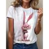 Easter Women's Funny Rabbit Prints T Shirt Short Sleeve Tees Tops 3D Prints O-Neck Shirt Summer Casual Women's Clothing Apparel