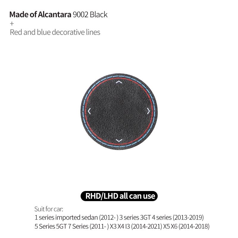 BLT1 For BMW 1/3/4/5/7 Series/3GT/5GT/i3/X3/X4/X5/X6 Top Suede Handbrake Button Sticker Anti-Scratch Car Interior Tuning Accessories