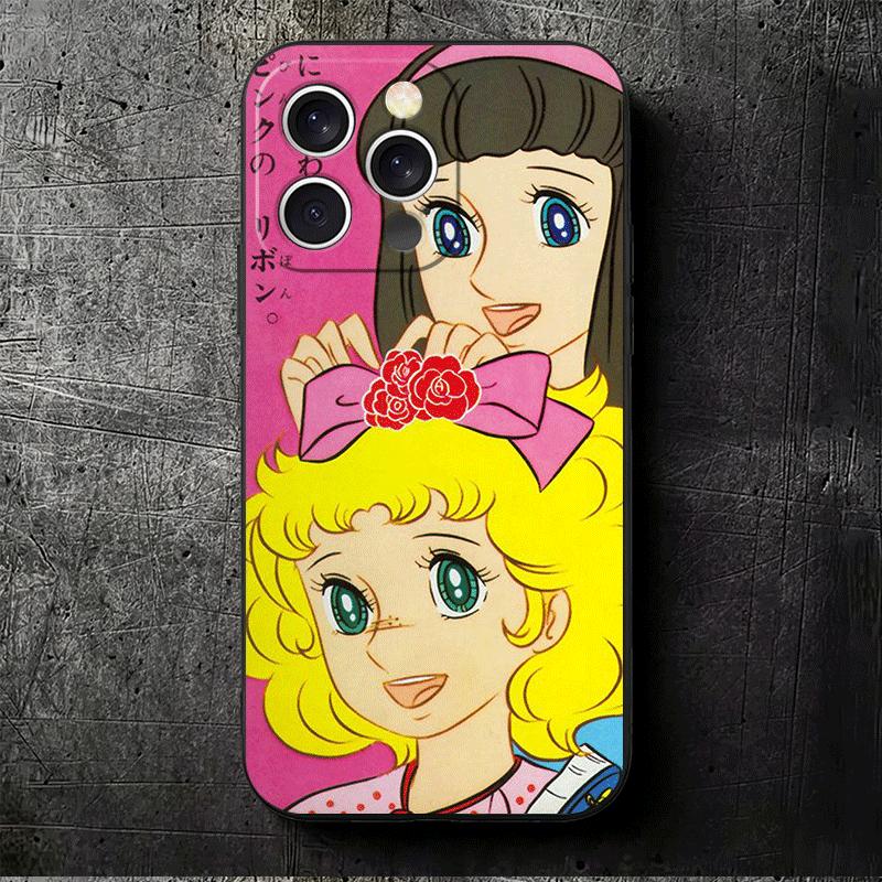Anime Candy Candy Soft Phone Case for iPhone 16 16E 17 Air 15 Pro Max 14 Plus 13 Mini 11 12 7 Black Cover Back Shell