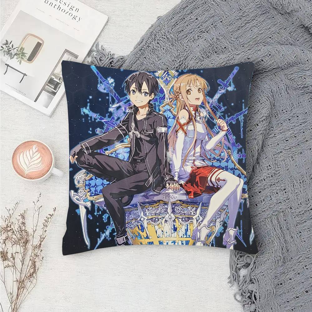S-Sword Art O-Online Anime Pillow Case Sofa Cushion Cover Room Home Decoration