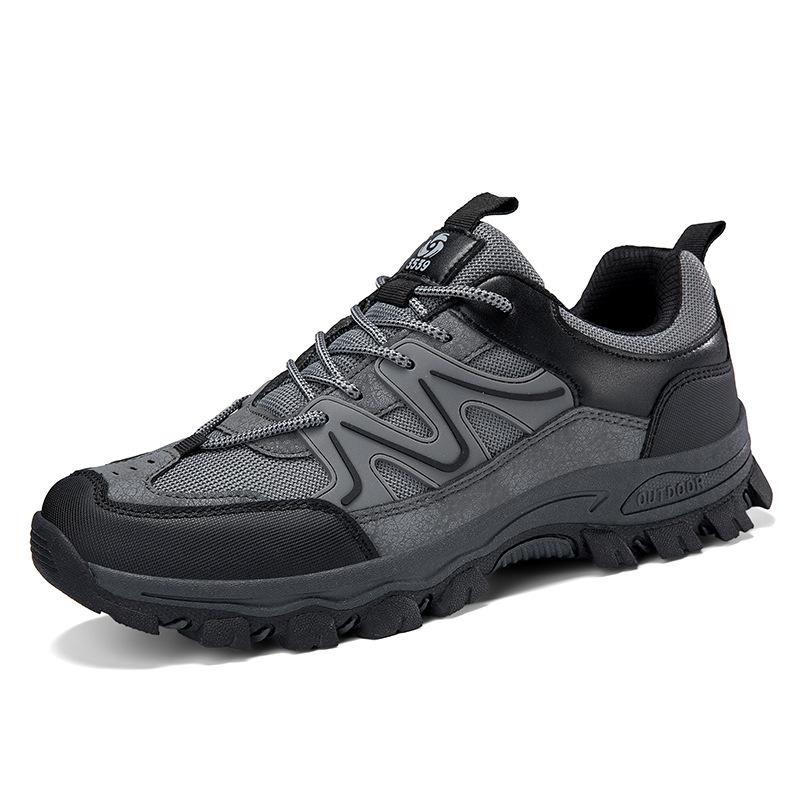 Brand Outdoor Men s Shoes Genuine Leather Quality Breathable Retro Off-road Waterproof Casual Hiking 38