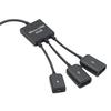 Micro USB OTG Hub Expansion Dock: One-to-Three Splitter with Power Supply for Mobile and Tablet.