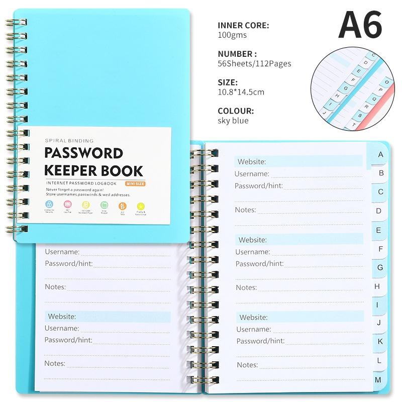 Libro Custode Password A6 Quaderno Login Internet Con Schede Alfabetizzate Software Gestione Password Licenza Organizzatore Account