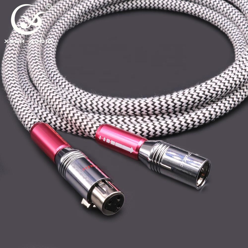 XLR Wire Cords XSSH HIFI 7N PCOCC OFC Copper 2 Core Silver Plated 8MM Dia. CD Amplifier XLR Microphone Audio Cable Signal Line