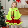 Dívčí vánoční plášťové šaty s kožešinovou lemovkou Červený sváteční vystupovací kostým pro batolata 1-6 let Párty šaty Tematický outfit