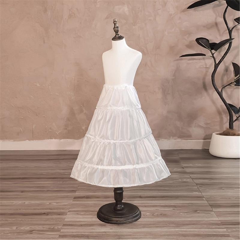 Girls Adjustable Tulle Underskirt Crinoline For Bridal Dresses 60cm Length Steel Frame Support Lightweight