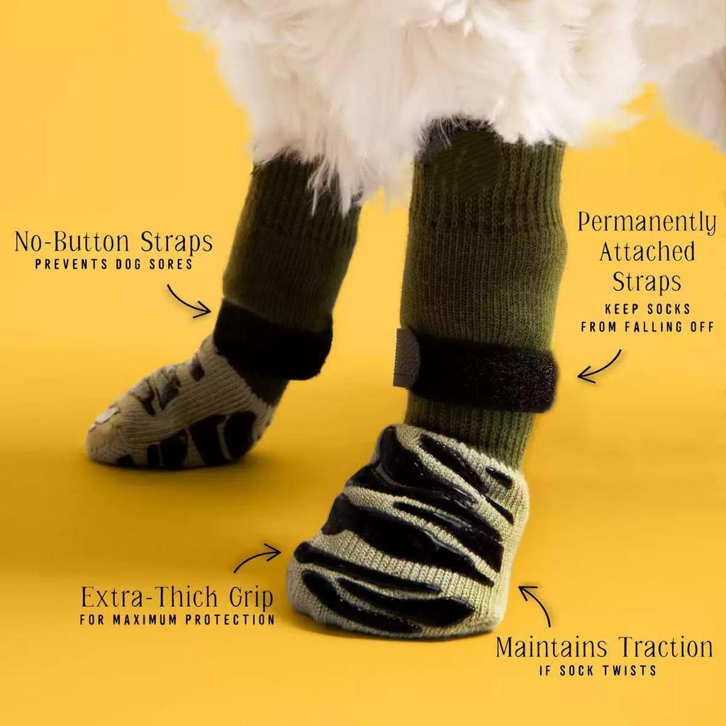 Wasserdichte rutschfeste Hundesocken für den Außenbereich - Pfotenschützer für kleine und mittlere Hunde, Weihnachtsdesign, Beliebter Verkaufsschlager.