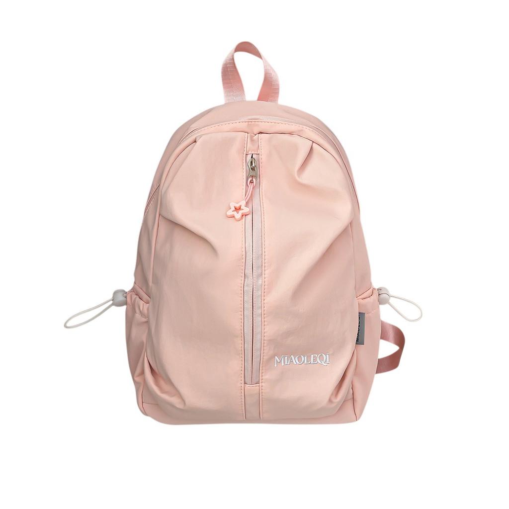 Schoolbag New Minimalist Gentle Wind High Sense Solid Color Small Backpack College Students Travel Light Casual Backpack Women