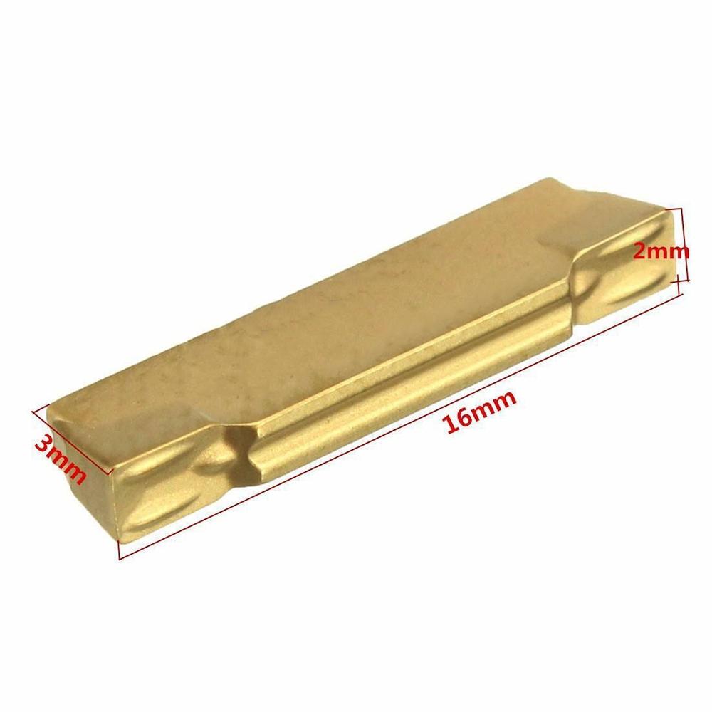 10pcs Carbide Inserts MGMN200-G For MGEHR/MGIVR Grooving Tool Gold Cut-Off
