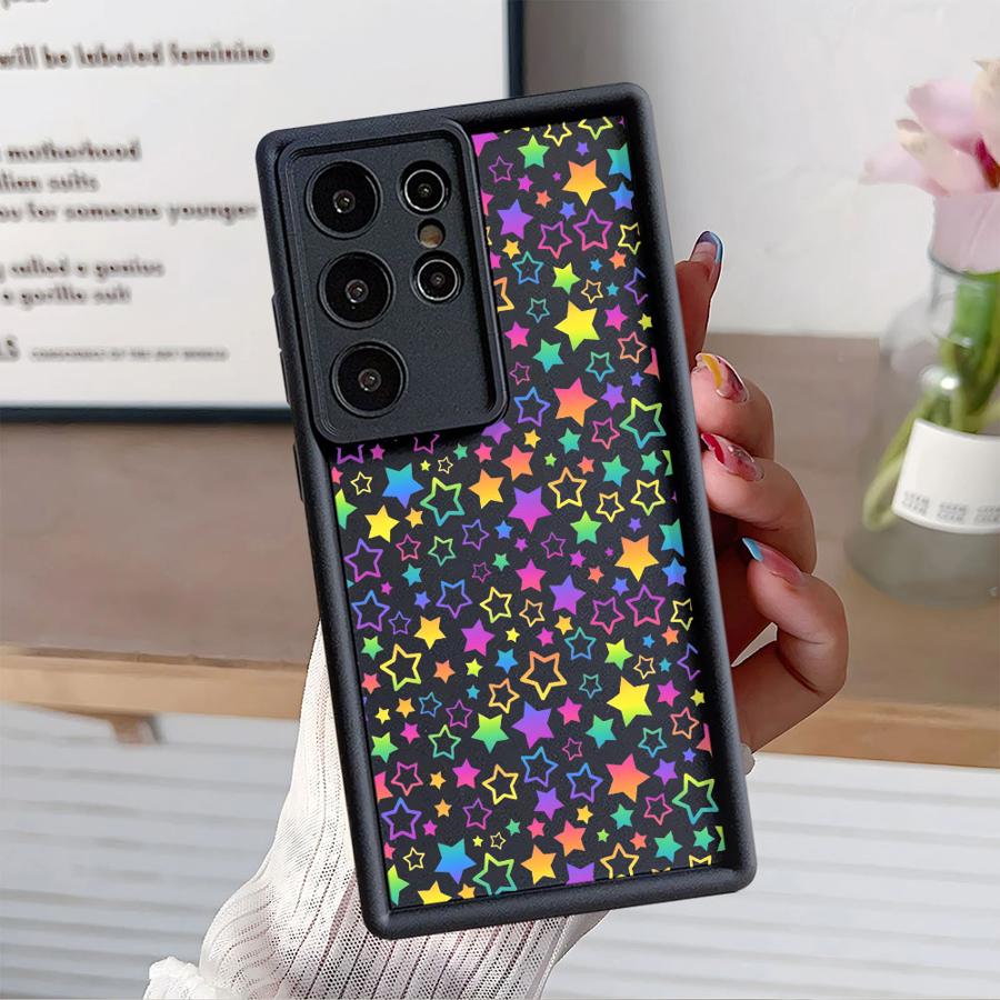 Phone Case for Samsung Galaxy S25 Edge S25 Ultra S22 S24 Plus S23 FE S20FE S21 S24Ultra Soft Cover Colorful Stars