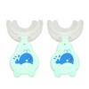 2pcs U Shaped Toothbrush Food Grade Soft Silicone Manual Training Toothbrush 360 Degrees Oral