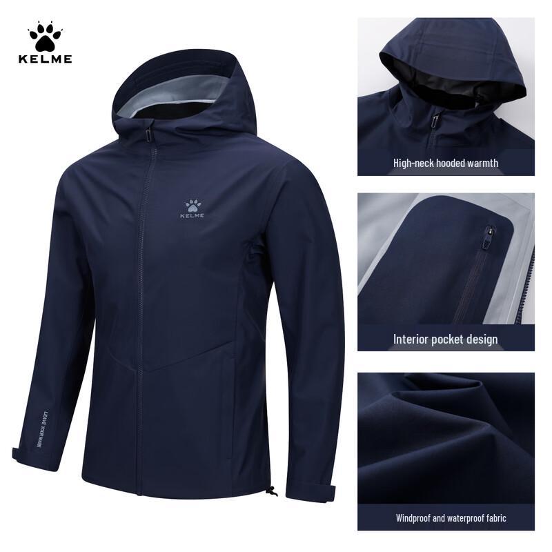 KELME Men s Outdoor Windproof Hooded Jacket One Size