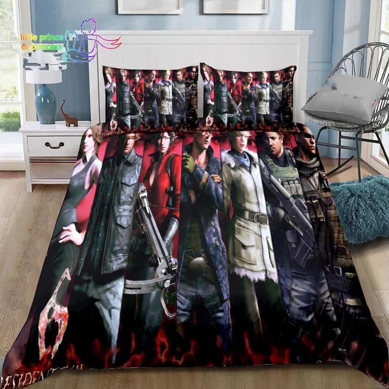 3D Print R-Resident Evil Games Gamer Bedding Set Single Twin Full Queen King Size Bed Set Adult Kid Bedroom