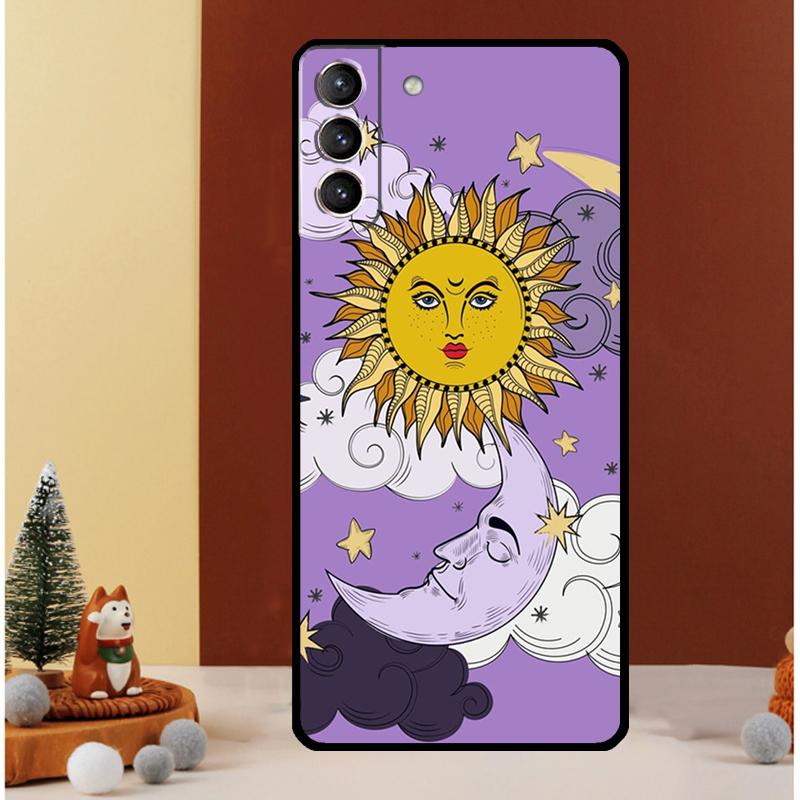 SUN AND MOON Mystic Zodiac Case For Samsung Galaxy S23 S24 Ultra S8 S9 S10 S22 Plus Note 10 20 Ultra S20 S21 FE Cover