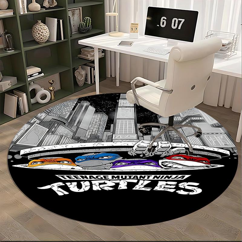 Teenage Mutant Ninja Turtles Chair Mat - Round Carpet for Home Decor, Office Use, Living Room