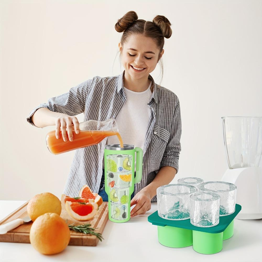 1pc/Ice Tray for Rolling Cups, New Silicone Ice Maker, for Making 4 Covered and Fridge Hollow Cylindrical Ice Molds