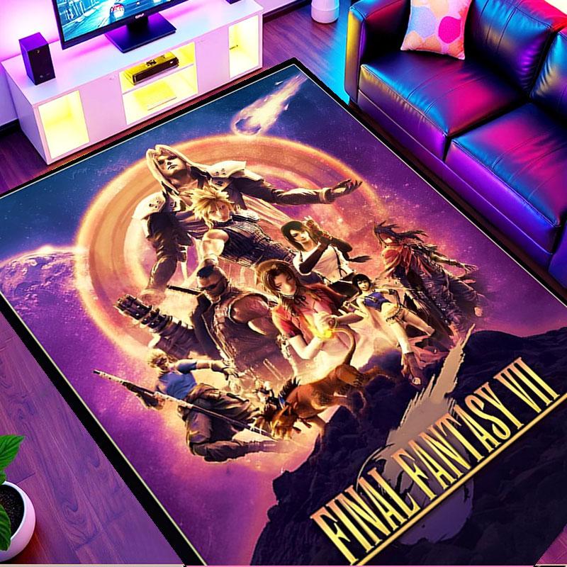 Final Fantasy Print Rug, Washable Floor Carpet, For Entryway Dorm Laundry Room Office Study, Home Decor Birthday Christmas Gift