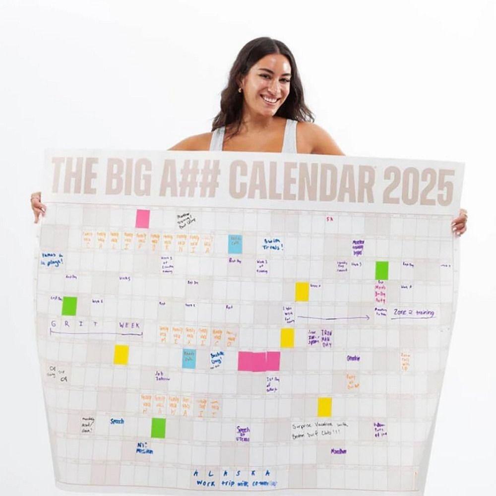 Calendario 2025 Giant The Big A## con Penna e Adesivi Planner Annuale da Parete Planner per la Casa