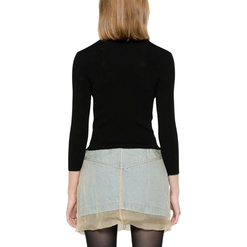 (WMNS) Balenciaga BB Allover Cropped Sweater 'Black' Women's 793613T52151000