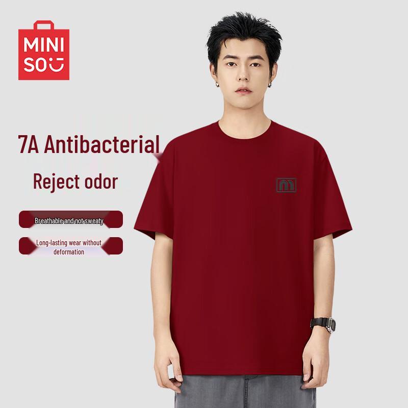 MINISO Men s Antibacterial Short Sleeve Round Neck T-Shirt 2XL