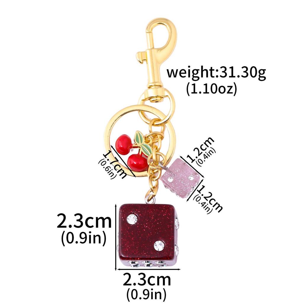 Fashionable Irregular Shape Dice Billiard Bag Pendant Metal Keychain - Hot Selling