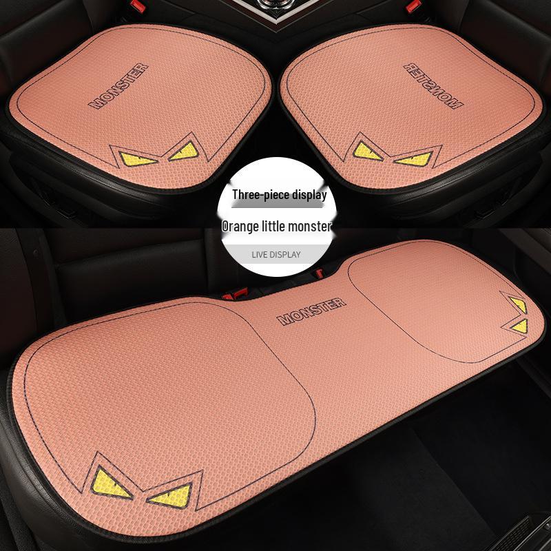 Universal Cartoon Linen Car Seat Cushion - Warm, Stylish, Four Seasons Comfort