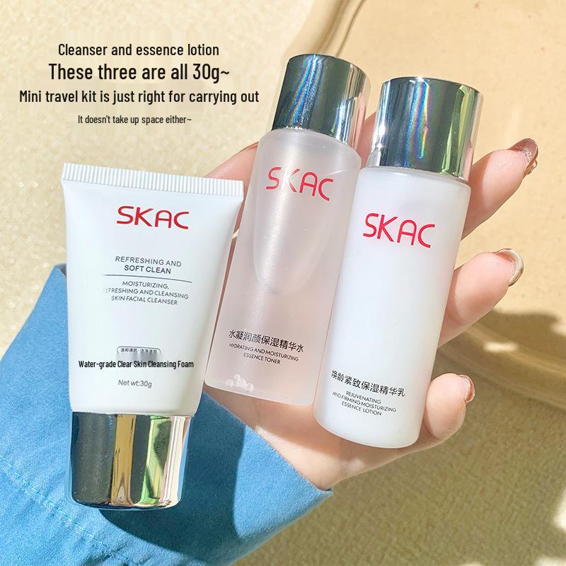 SKAC Star Travel Moisturizing Set: Toner, Lotion, Cleanser, Skincare, Beauty Salon 5-Piece Kit