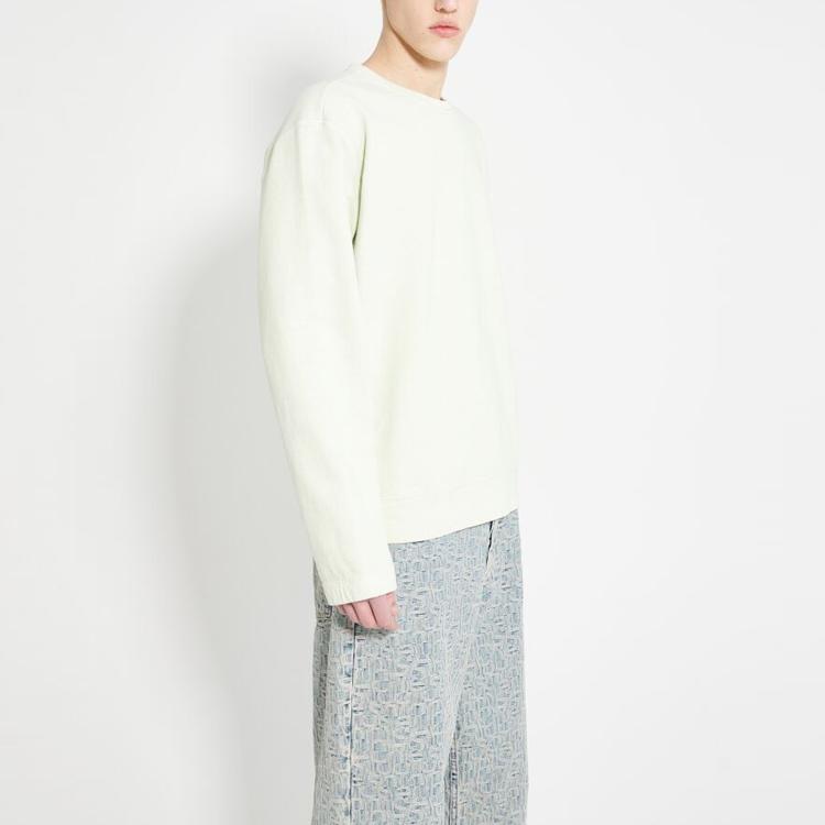 Stone Island SS24 Closed Loop Plan Rare White Label Solid Color Pullover Crew Neck Long Sleeve Casual Sweatshirt Men sweatshirt Green 8015617T3-V0051