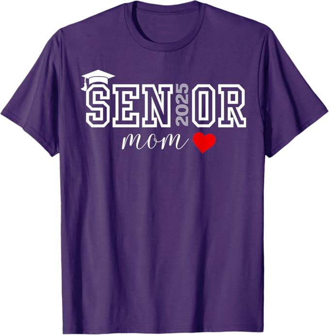 Cute Heart Graduate Proud Mom Shirt Mama Senior 25 Class of 2025 T-Shirt Proud Dad Senior 2025 Graduation Outfit Gift Saying Tee