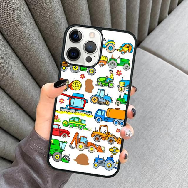 

Farm Vehicle Tractor Phone Case For iPhone 17 Air 16 15 14 plus 11 12 13 Pro max Soft Bumper Shell Cover coque iPhone 11pro max