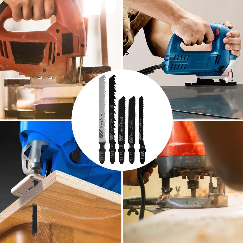 10/50 Stück T-Schaft Stichsägeblatt Set Kohlenstoffstahl Schnellschneidend Abwärts Stichsägeblatt Sortiert Holz Dünnmetall Schneidwerkzeug