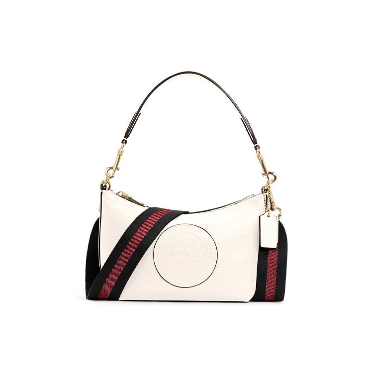 Coach Dempsey Pebbled Leather Shoulder Bag Women Shoulder Bag White C2829-IMCHK Basic Set (Bag+Dust Bag)