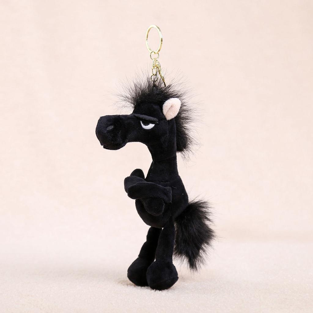 Lingot poney marionnette porte-clés cadeau mignon petit pendentif mascotte cheval poupée en peluche cheval jouant pleurant ornement