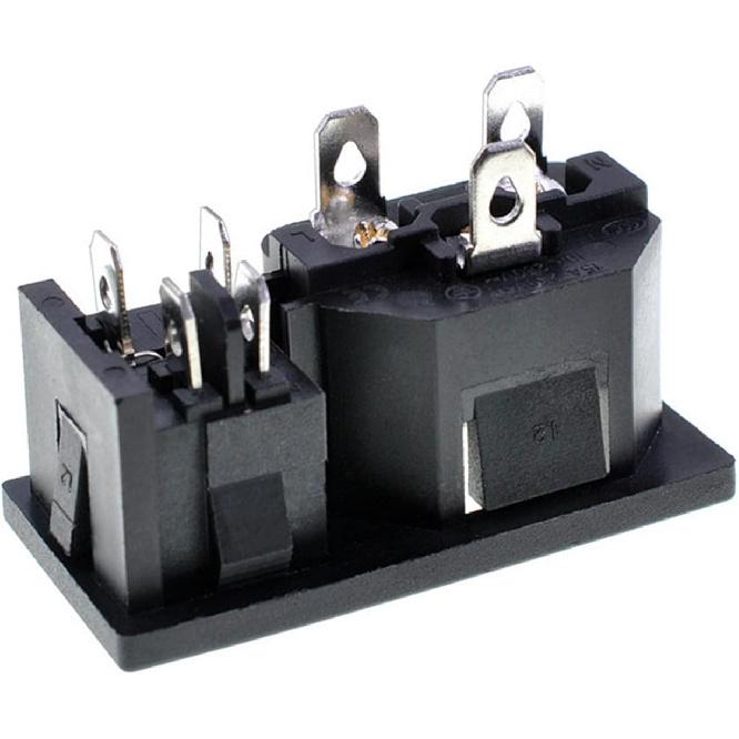 Oiyagai 5-Pack IEC320 C14 Power Inlet Module with Rocker Switch, 250V 10A Male Socket Plug, DPST Panel Mount Connector for DIY Power Supply Repair