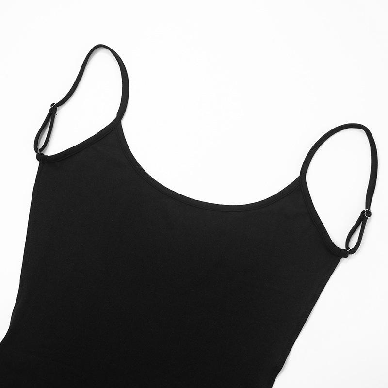 Sommer/Herbst Damen Sexy Einfarbig Spaghettiträger Offener Rücken Kurzes Kleid