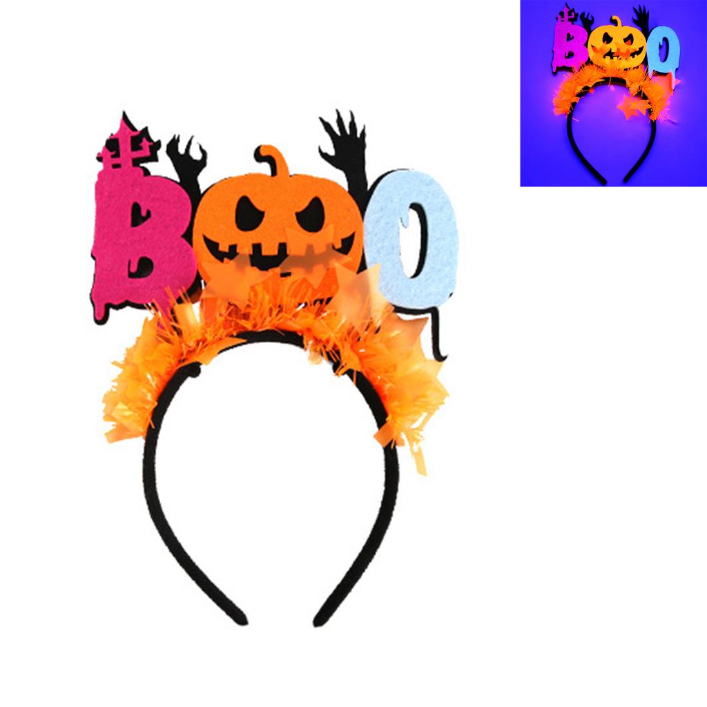 Halloween Glow Hair Hoop Lightweight Makeup Party Fun Hairband For Photos Ghost Festival Fluorescent Decorations