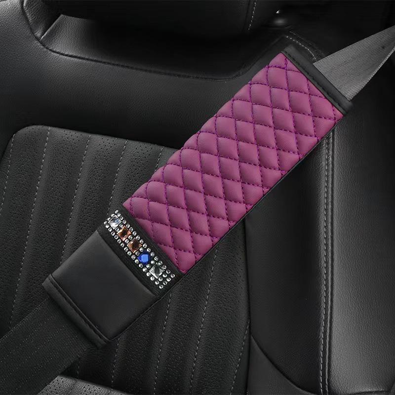 Embroidered Diamond Car Seat Belt Shoulder Pad - Universal Fit for All Seasons
