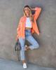 2025 Autumn Women's Long-Sleeve Washed Denim Jacket with Raw Edges
