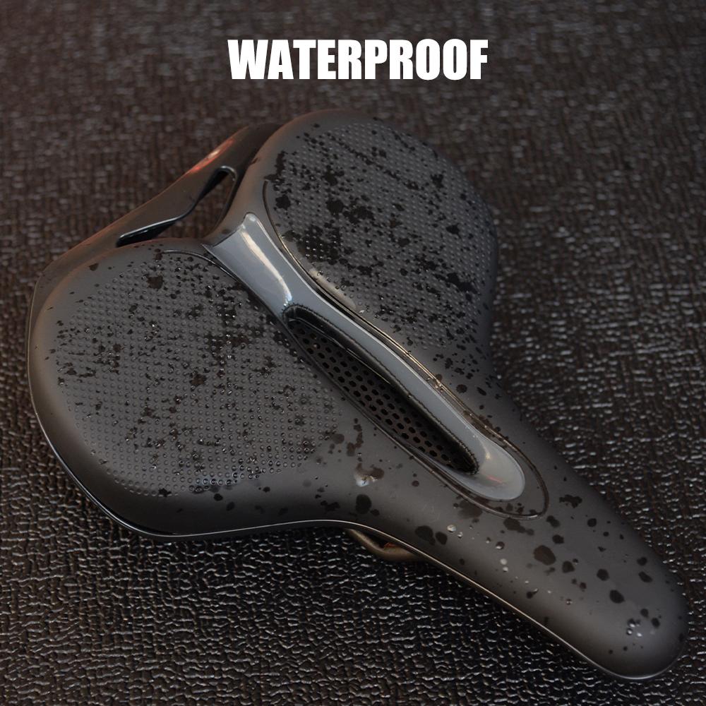 MTB Bike Saddle Breathable Big Butt Cushion Leather Surface Seat Mountain Bicycle Shock Absorbing Hollow Cushion Accessories