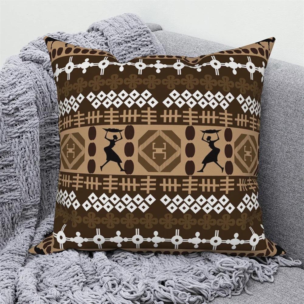 

Винтажная наволочка средневековый этнический узор полиэстер декоративная наволочка для подушки украшение для дома дивана 66x66cm зелёный