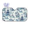 Blue Willow Chinoiserie Sunshade Windscreen Car Front Windshield Window Sun Visor Accessories Covers