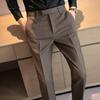 Gentleman's Coffee Color Business Suit Pants Casual Draped Trousers for Men Fashionable Spring Autumn Small Foot