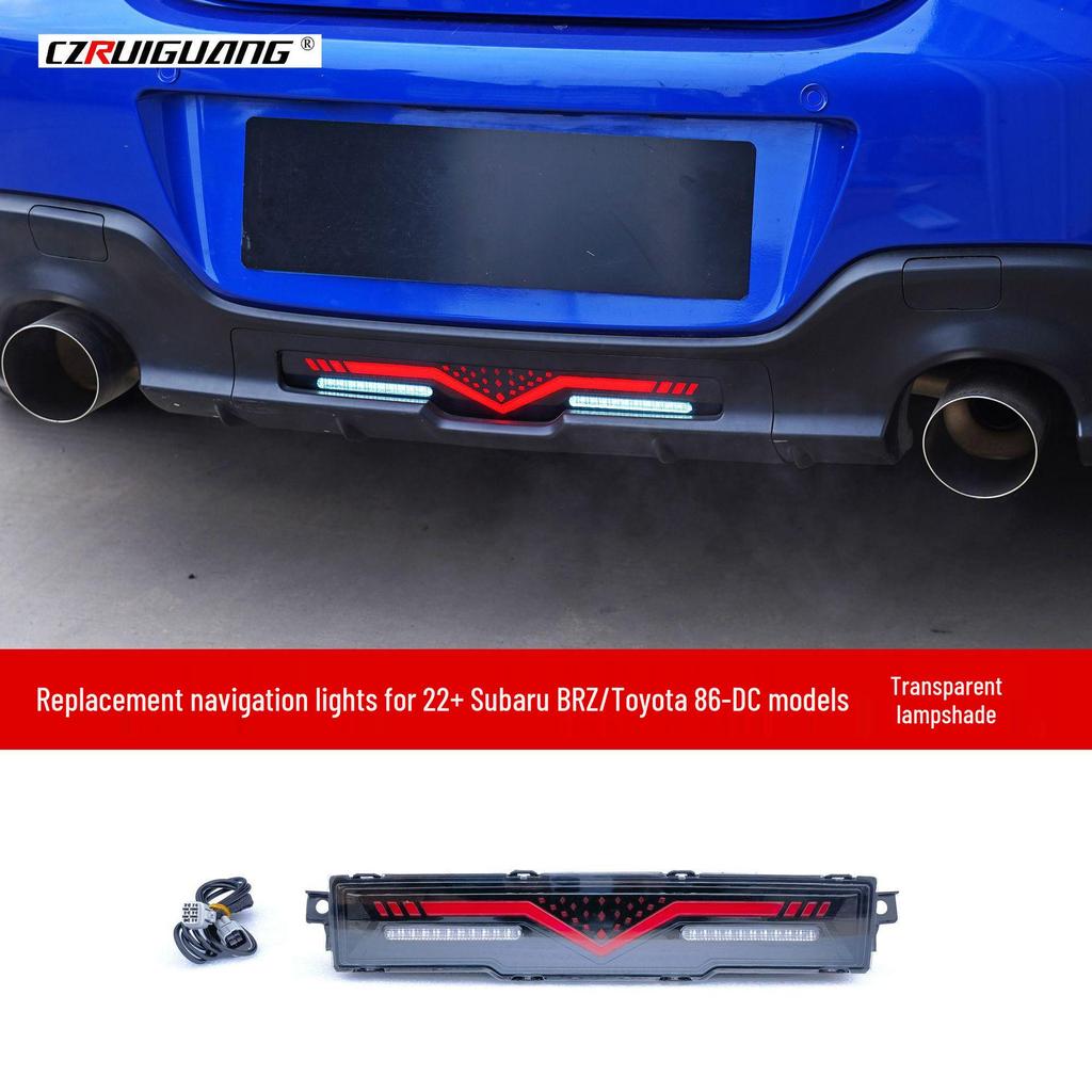 Kompatibel mit 2022 Subaru BRZ/Toyota GR86: Schwarz lackierter Heckdiffusor, Navigation, Rückfahr- & Bremsleuchten, Heckspoiler