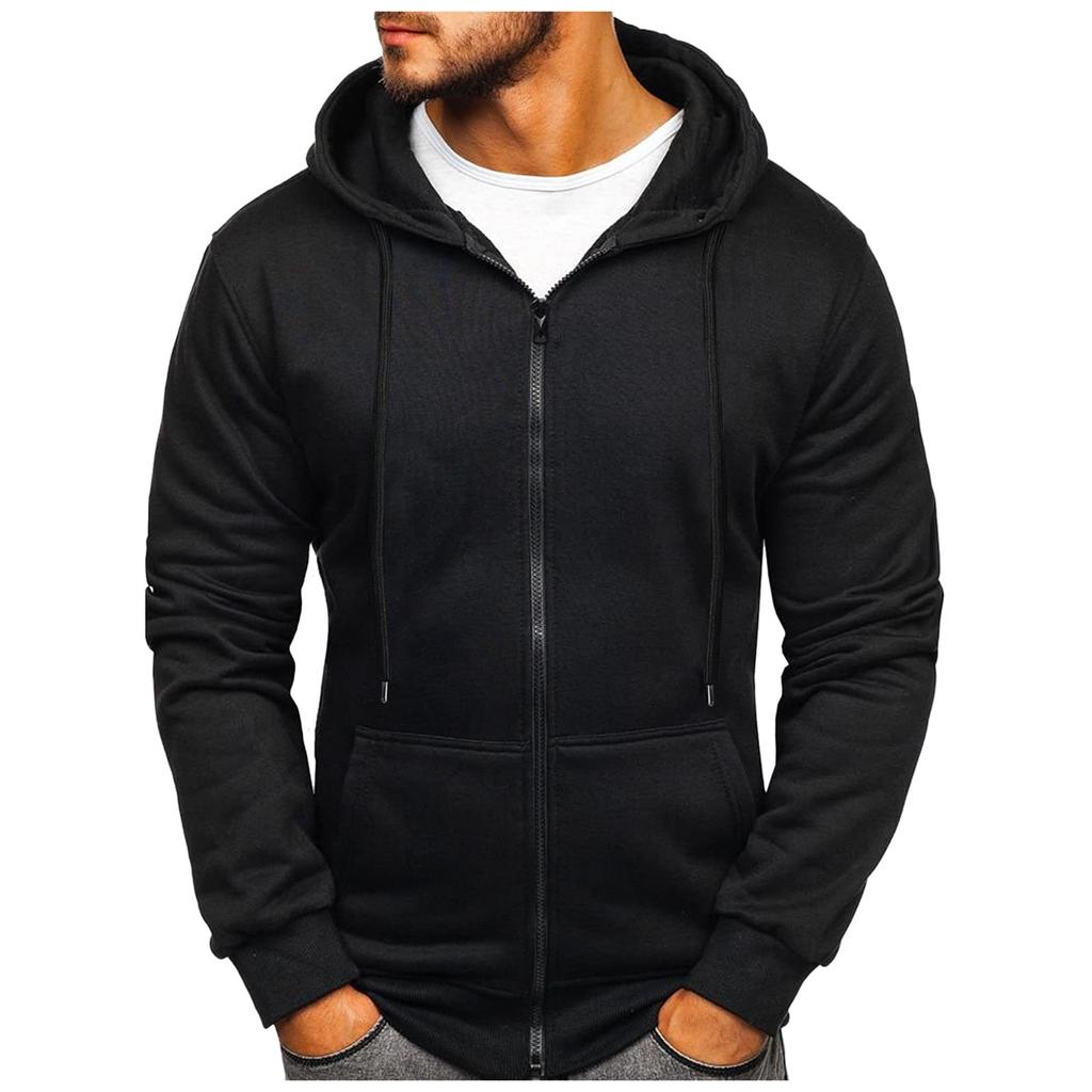 Men Full Zip Up Sweatshirts Long Sleeve  Pullover Tops Casual  And Tall Jackets With Pockets