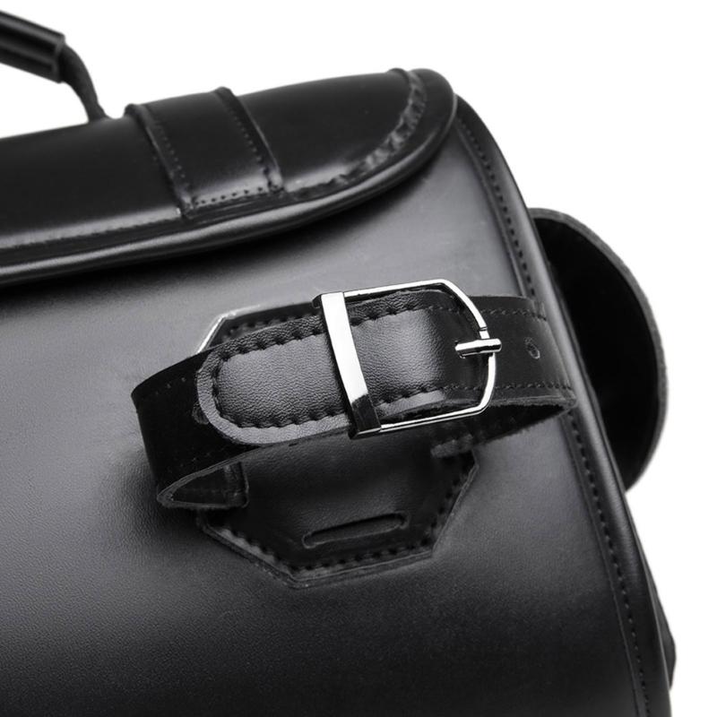 High Capacity Unique Punk Motorcycle Leather Tool Bag Saddlebag for Bikers & Adventurers Long Distance Riding