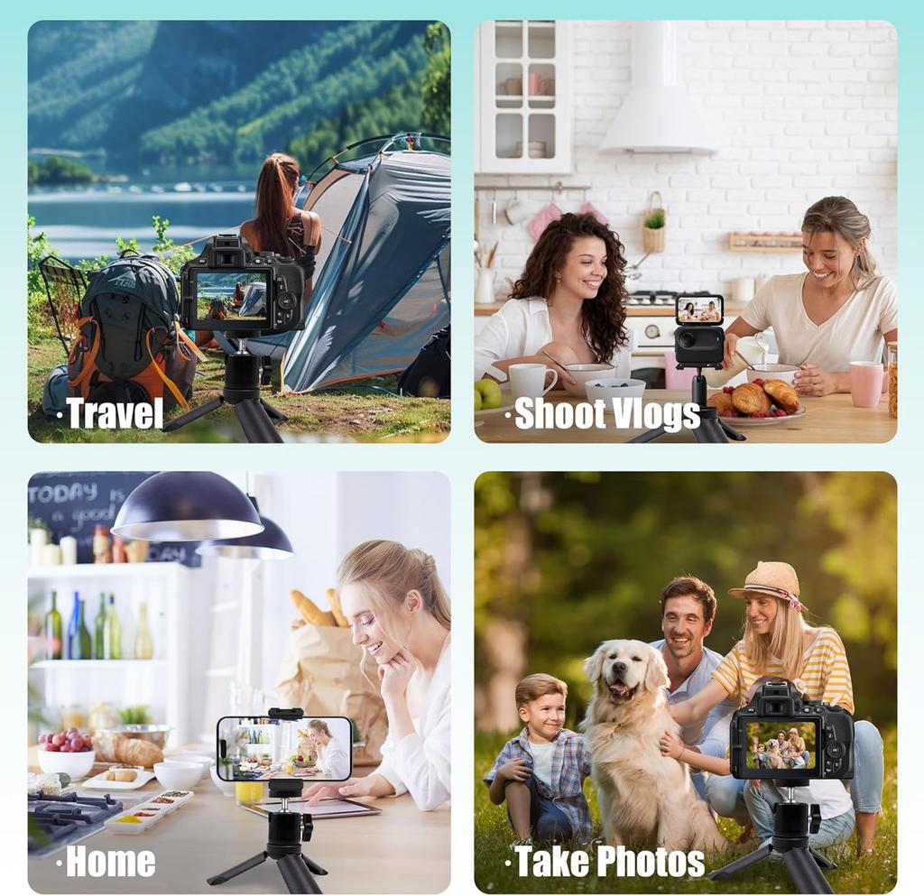 Desktop Tripod Mount 8&19cm Compatible DJI Pocket 3/4 GoPro Action Camera, Live Streaming Fixing Holder Photography Accessories