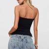 European and American Tube Tops with Split Ends In Summer Vests, Fashion Trend, Simple Off-the-shoulder Daily Beach Women's Tops