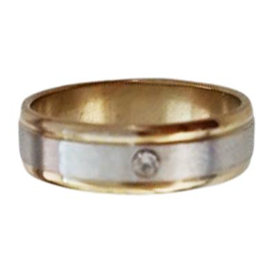 Steel Ring 'Peaceful' Silver Gold - 5 Mm