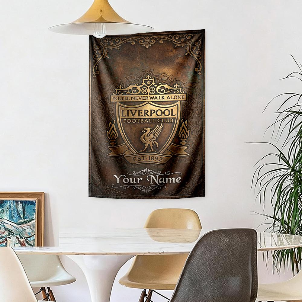 Liverpool Fc Custom Your Name Wall Decor Tapestry Art For Pet Memorial Birthdaywedding Party Backdrop Family Gift